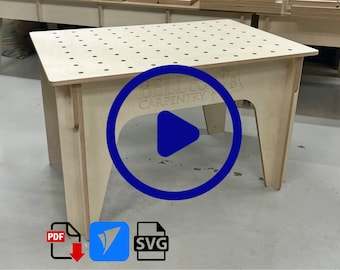 Small Workbench CNC Plans DXF Festool MFT Assembly Table - Portable Site Flatpack Work Bench - Vectric V-Carve Aspire crv, pdf, svg Drawings
