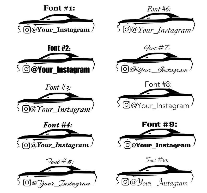Challenger Instagram Username Car Decal Sticker Your Text Etsy