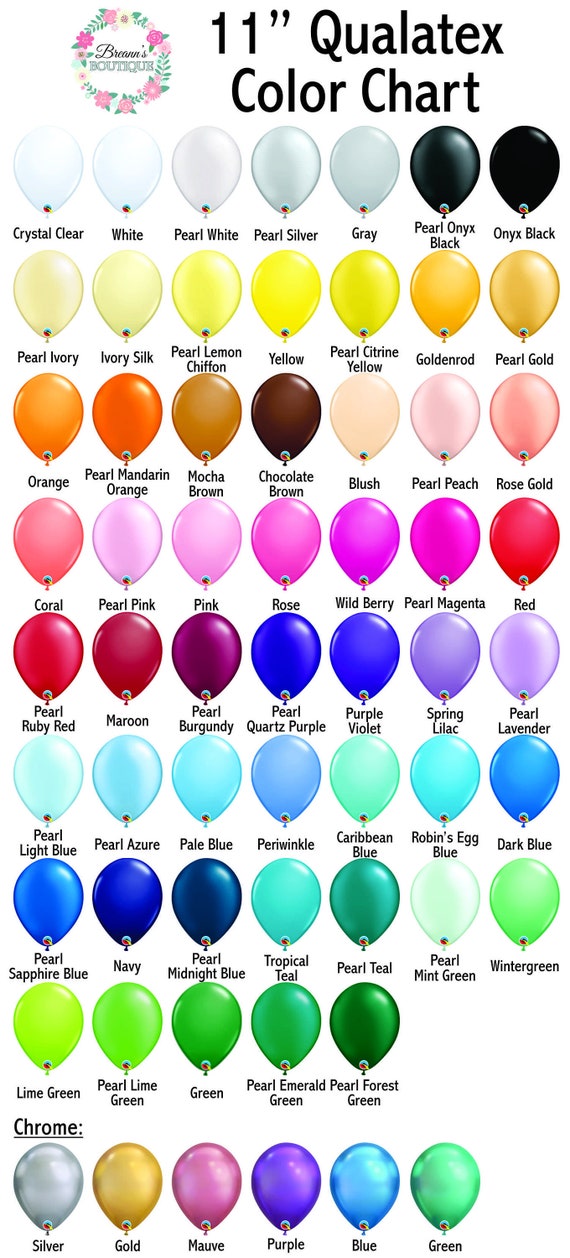 Qualatex Balloons Color Chart