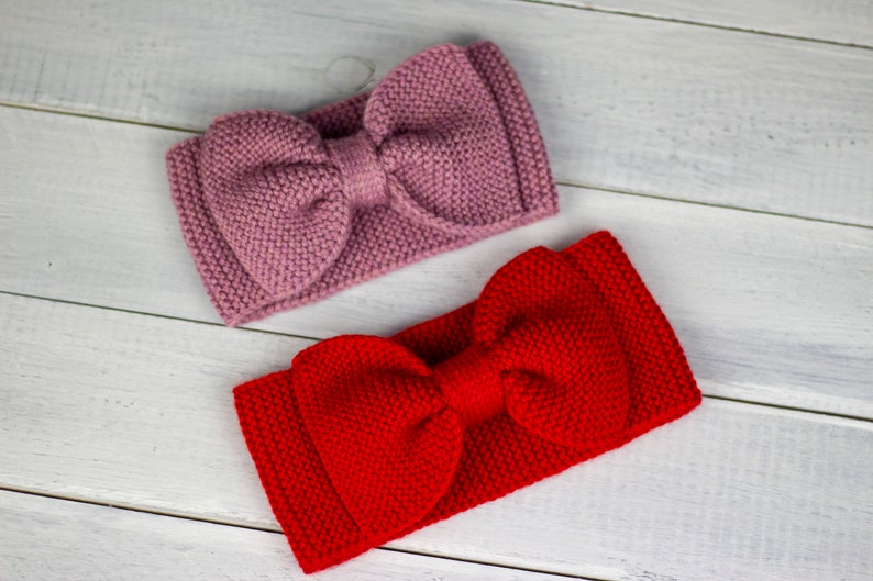 Knitting Bow Headband Patternsimple Easy for Beginners Etsy