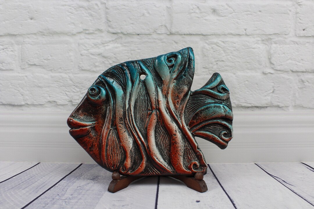 Vintage Ceramic Wall Fish Wall Plaques Wall Decor Figurines Etsy