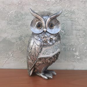 Silver Owl, Vintage Silver Owl Figure, Beautiful Owl Figurine, Symbol of Knowledge, Student Gift, Graduation Gift, Symbol of Wisdom, Gifts