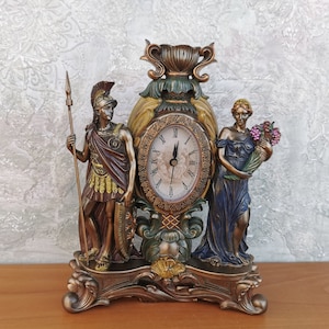 Clock, Vintage Clock, Veronese Statues, Vintage Clock Greek Statues, Veronese Style, Vintage Veronese Clock, Vintage Greek Statues, Gifts