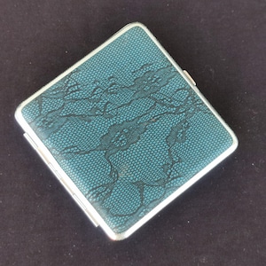 Cigarette Case Metal, Cigarette Box, Antiqued Vintage Retro Wallet, Cigarettes Box Holder, Card Container, King Size Tobacco Case with Lace