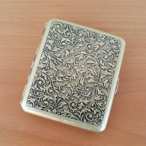 Estuche metálico para cigarrillos, cartera retro antigua, tarjetero, tarjetero, tarjetero, regalo