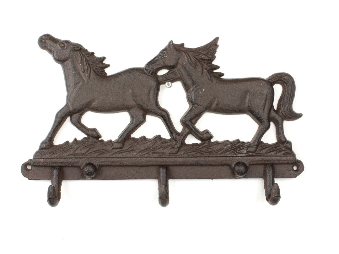 3 Hook Rack Panel Cast Iron Wall Hanger Coat Bag Belt Mug Etsy