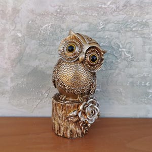 Owl, Little Sweet Golden Owl, Vintage Owl Figure, Owl Figurine, Symbol of Knowledge, Student Gift, Graduation Gift, Symbol of Wisdom, Gifts
