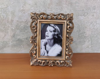 Golden Baroque Photo Frame, Vintage Photo Frame, Picture Photo Frame, Picture Frame, Resin Look Frame 5x7, Picture Frame, Wedding Frame