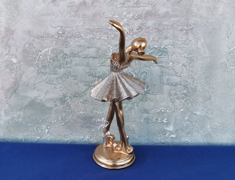 Golden Ballerina Figurine, Ballerina Figurine, Vintage Dancing