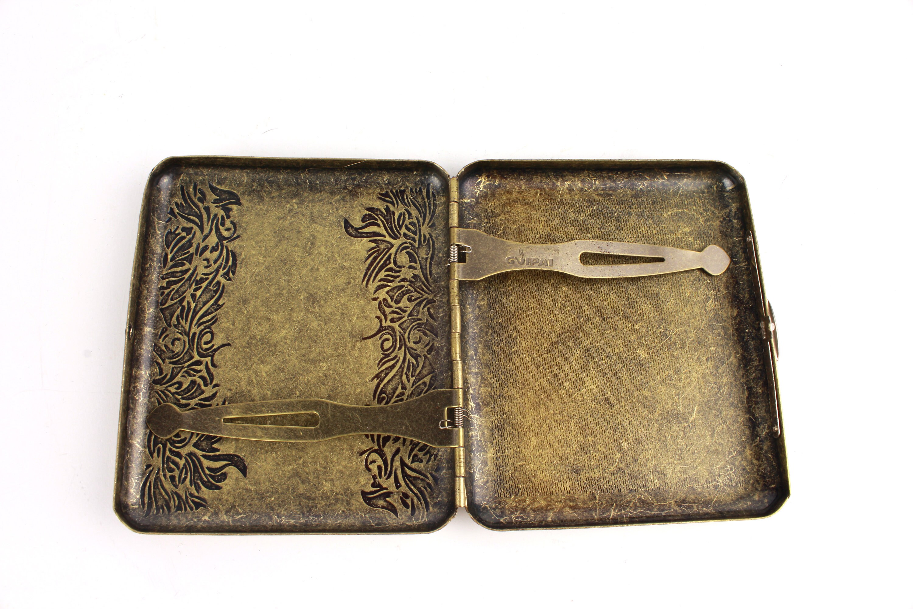 Vintage Metal Cigarette Box Cigarette Case Antiqued Retro Etsy