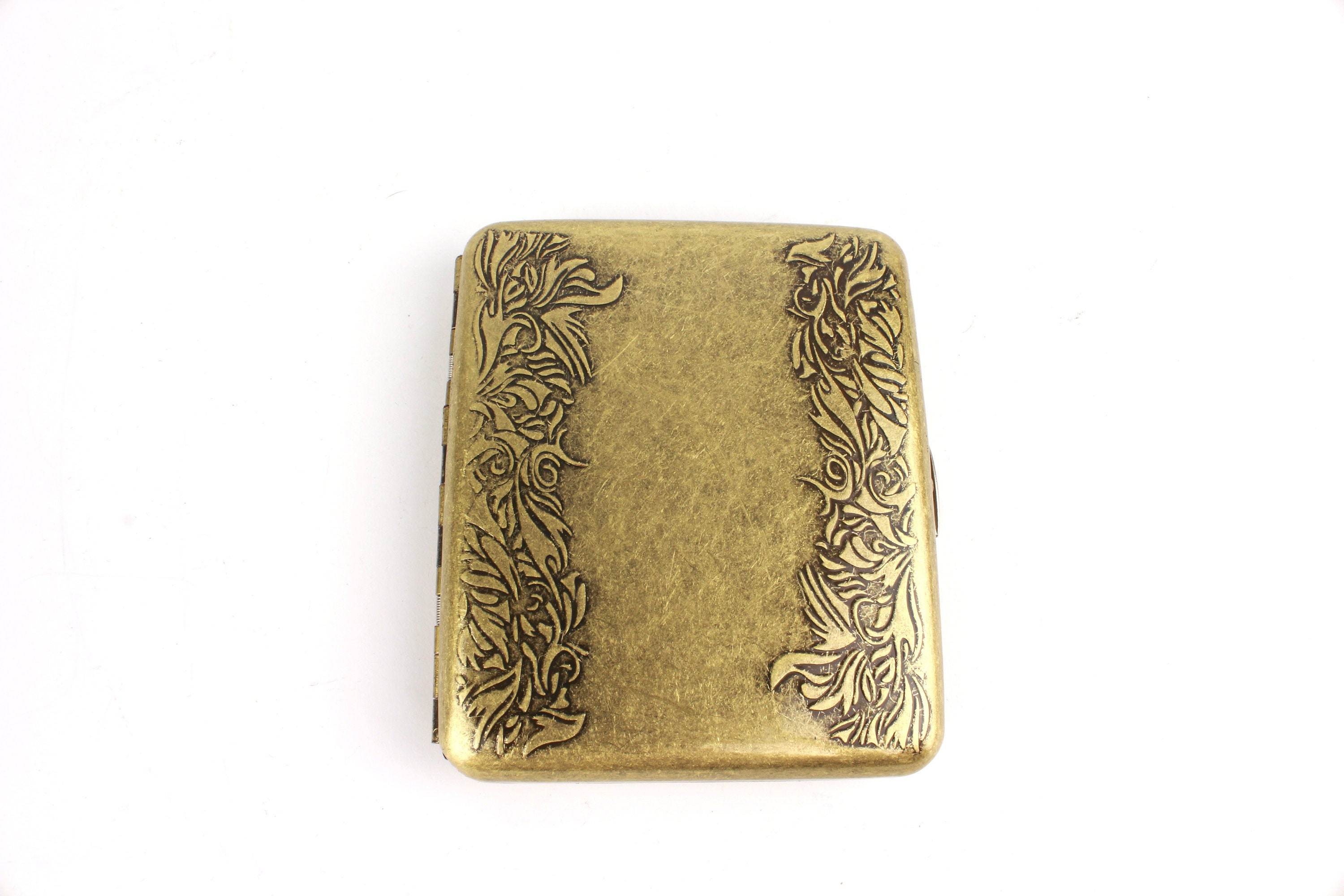 Vintage Metal Cigarette Box Cigarette Case Antiqued Retro Etsy