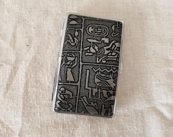 Vintage Egyptian Motif Cigarette Case, Card Holder