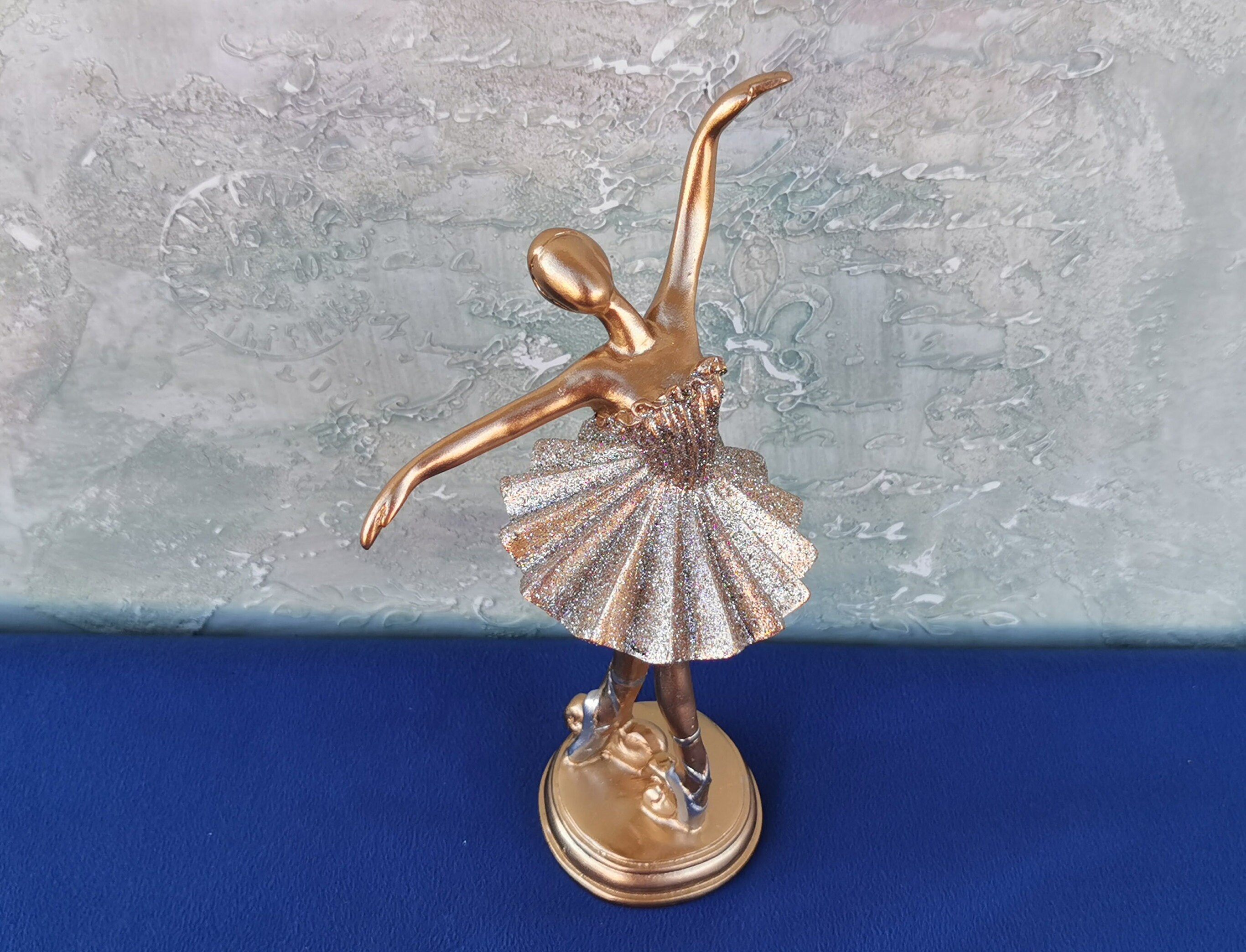 Golden Ballerina Figurine, Ballerina Figurine, Vintage Dancing