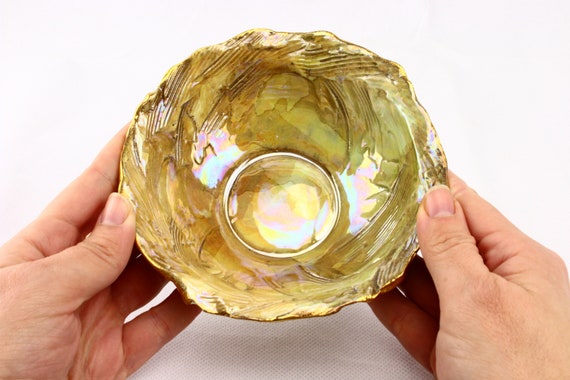 Green Ring Dish, Wedding Ring Holder, Jewelry Dish