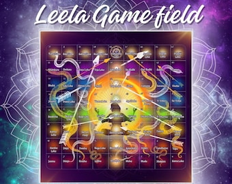 LEELA GAME FIELD Board, Lila Spiritual, Esoteric Chakra Game Gift, Yoga, Psychology, Transformation Game, Board Game, Digital Download Only