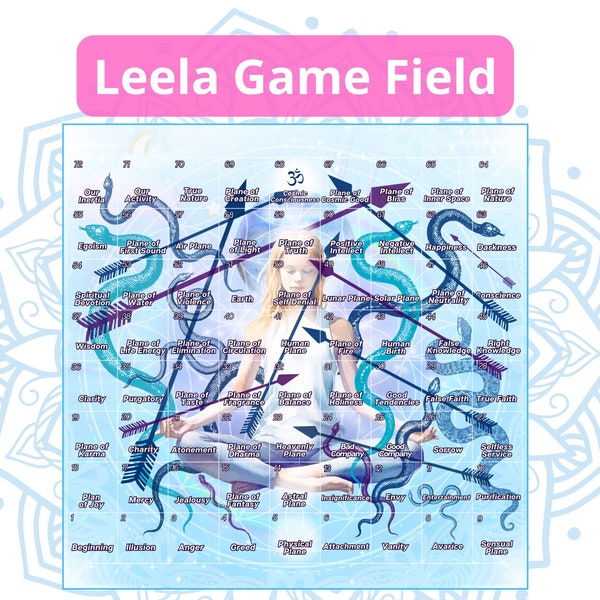 LEELA BRETTSPIEL Feld,Lila Spiritualität,Esoterik,Chakra,Yoga,Psychologie,Transformationsspiel,Digital Download Druck