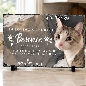 Custom Cat Memorial Stone, Engraved Pet Grave Marker, In Loving Memory Gift, Sympathy Gift for Cat Loss