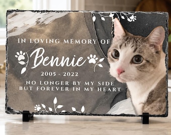 Custom Cat Memorial Stone, Engraved Pet Grave Marker, In Loving Memory Gift, Sympathy Gift for Cat Loss