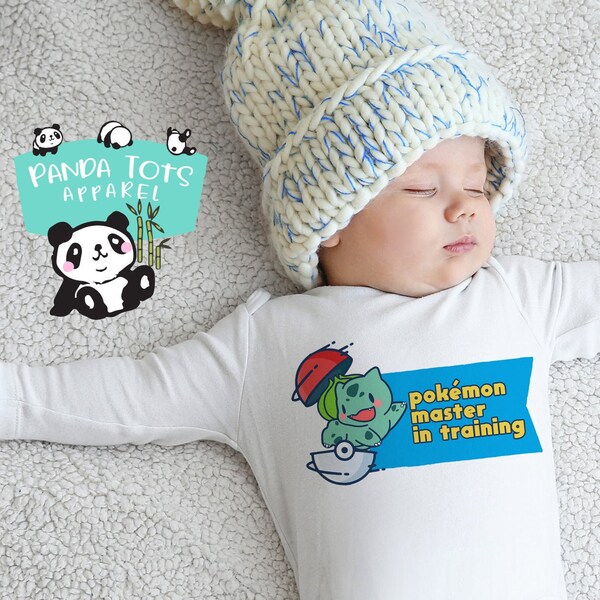 Pokemon Master in Training - Cute Bulbasaur Baby Clothes - Baby Boy Gift, Baby Shower Gift, Kawaii Anime for Baby