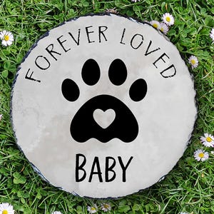 Pet Memorial Stone for Garden – Personalized Dog or Cat Remembrance Gift, Handcrafted Pet Loss Tribute&quot;