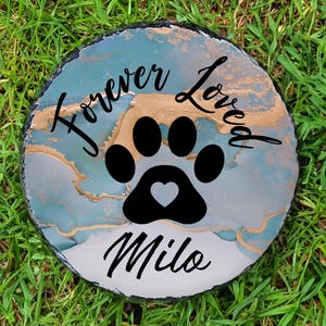 Custom Pet Memorial Garden Stone – Personalized Dog or Cat Tribute, Pet Loss Gift, Outdoor Sympathy Keepsake