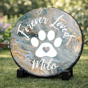Garden Pet Memorial Stone, Handcrafted Tribute for Dogs & Cats, Pet Loss Sympathy Gift