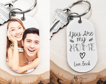 Personalisierter Schlüsselanhänger Mit Foto-Druck – Individuelles Edelstahl-Geschenk Für Paare Und Freunde