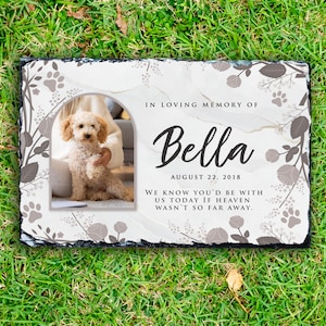 Piedra conmemorativa personalizada para perros: Marcador de tumba personalizado para perros o gatos