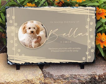 Elegant Slate Pet Memorial, Custom Dog or Cat Plaque, Heartfelt Pet Loss Gift, Memorial Home Decor