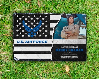 Personalized Military Memorial Stone: Air Force Retirement Gift