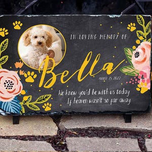 Custom Engraved Pet Memorial, Loss of Dog or Cat Gift, Rainbow Bridge Keepsake, Personalized Name & Date