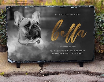 Personalized Black Pet Memorial Stone, Custom Dog Remembrance, Cat Memorial Gift, Pet Loss Sympathy Gift