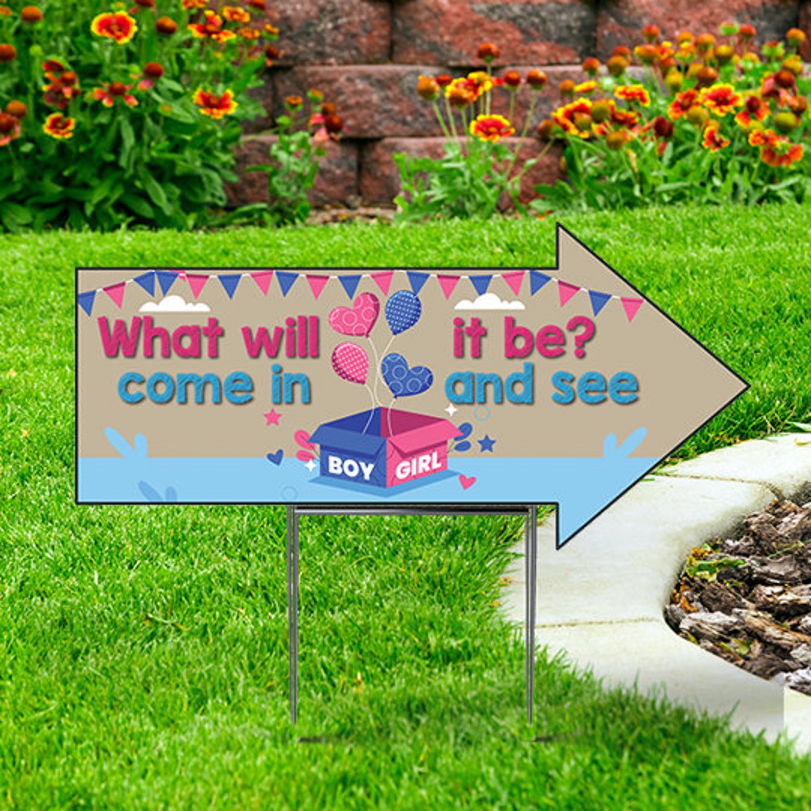 Baby Gender Reveal Arrow Yard Sign Cutout Boy or Girl Etsy Canada