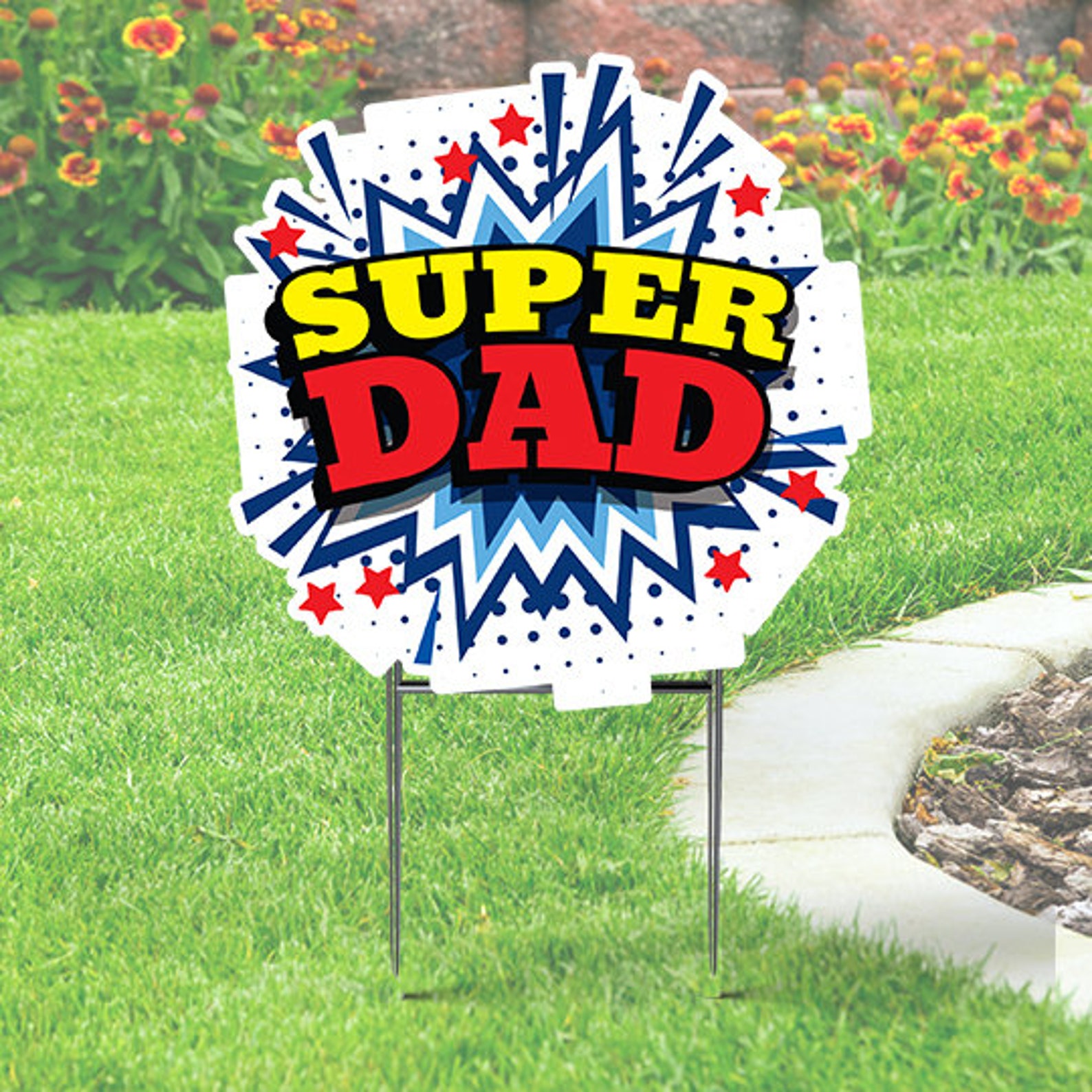 Father's Day Yard Sign SUPER Dad Cutout Comes With Hstake Etsy