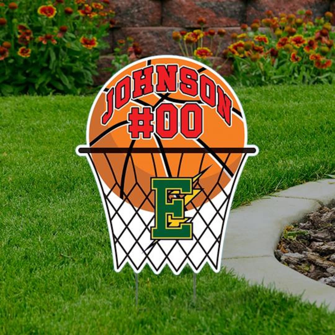 Basketball Hoop Cut-out Yard Sign 24x20 With H-stake - Coroplast ...
