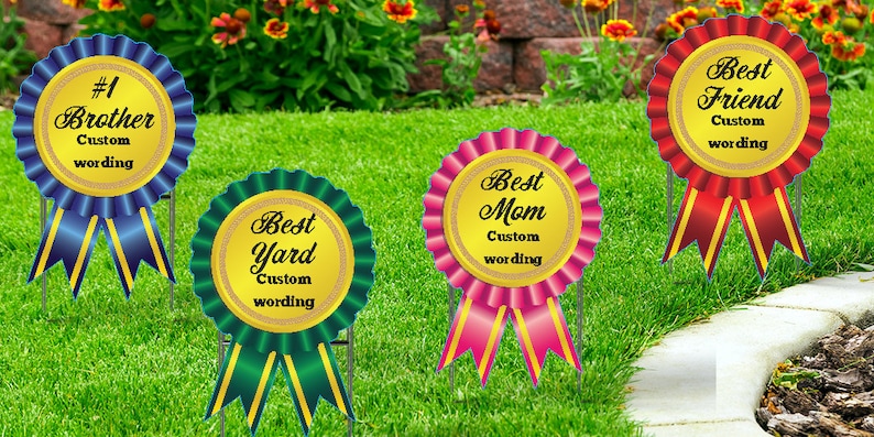 Rosette Awards Ribbons Cut-out Yard Sign, Comes With H-stake 30x19 ...