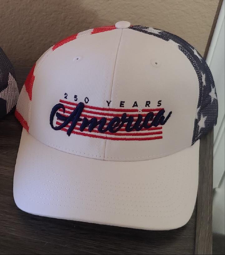 America 250 Years Mesh Hats With Puff Embroidery , USA Mesh Backside ...