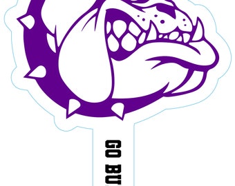 Bulldogs  Shaped  Hand Fans - Coroplast Plastic material Sold in sets of 5 - Customized, Sports, Spirit Fans Panther, Football, Baseball