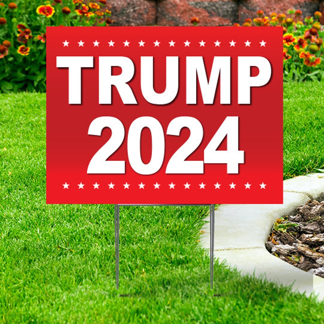 Trump 2025 Yard Sign single or Doublesided Comes With Hstake 24x18