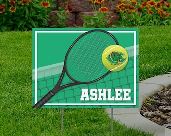 Tennis Racket Sign Custom Tennis Racket and Ball Yard Signs, Sports Party Decor, 2 Set or ...