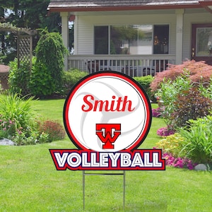 Volleyball Cut-out yard sign   24x20 with H-Stake -  Coroplast , Personalize, Sports, Volley Ball