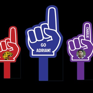 Custom Finger Sport Fans - Printed on Coroplast  18&#39;&#39;x9&#39;&#39; - Customized and personalized - with colors, wording, pictures  Hand Fans, Spirit