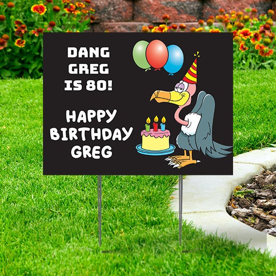 Happy Birthday Anime Character (18 x 24) Yard Sign, Includes Metal Step  Stake 