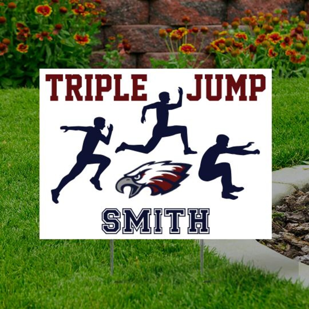 Triple Jump Track Running Yard Sign 24x18 With H-stake - Coroplast ...