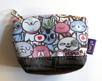 All Cats Coin Purse - Detailed bottom pattern & two pockets with zipper