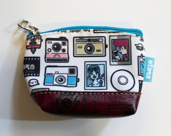 Vintage Camera coin bag  for Camera lover and photographer |  double pocket with zipper | small pouch for important little things