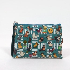 Bolsa grande com zíper e pulseira | mini bolsa dinheiro, moedas, maquiagem | artista bolsa organizadora fornece notebook | embreagem artesanal | Carteira de pulso