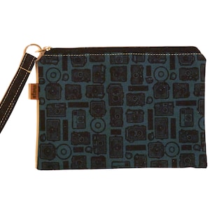 Bolsa grande com zíper e pulseira | mini bolsa dinheiro, moedas, maquiagem | artista bolsa organizadora fornece notebook | embreagem artesanal | Carteira de pulso