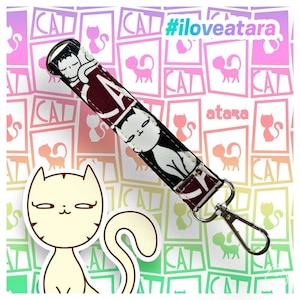 Llavero Gato - Combinación de colores burdeos, negro, gris y blanco CatBass