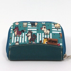 City Dogs / Cartera pequeña con cremallera alrededor y 5 bolsillos